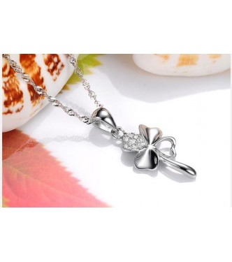 Lušten obesek iz srebra Prikupna deteljica