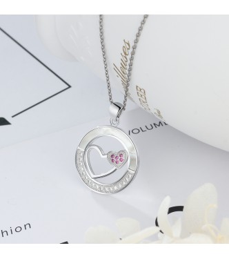 Srebrni obesek Two Hearts