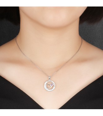 Srebrni obesek Two Hearts