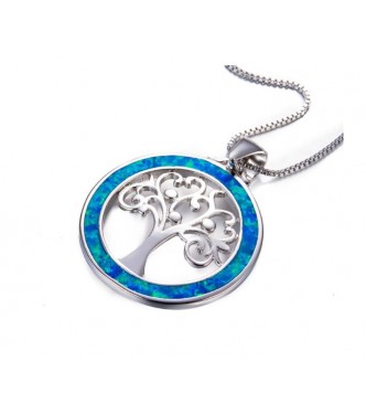 Srebrna ogrlica Circle Tree Blue Srebrna ogrlica Circle Tree Blue