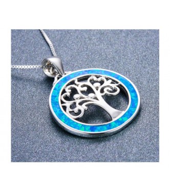 Srebrna ogrlica Circle Tree Blue Srebrna ogrlica Circle Tree Blue