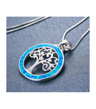 Srebrna ogrlica Circle Tree Blue Srebrna ogrlica Circle Tree Blue