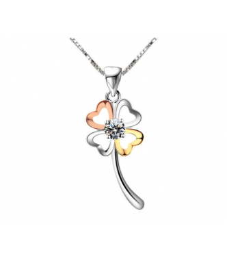 Prikupen srebrn obesek Four Clovers Prikupen srebrn obesek Four Clovers