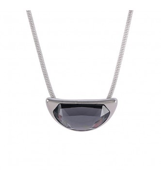 Trendovska ogrlica z atraktivnim kristalom v dimno sivi barvi