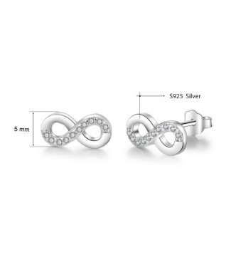 Srebni uhani Number 8