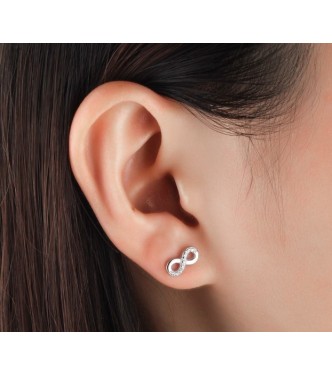 Srebni uhani Number 8