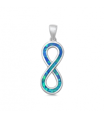 Srebrn obesek infinity z opali