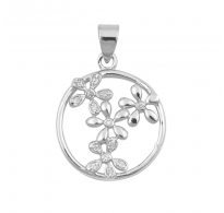 Srebrn obesek Rožice z verižico Srebrn obesek Rožice z verižico