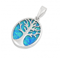 Srebrn obesek Drevo življenja z modrim opalom Srebrn obesek Drevo življenja z modrim opalom