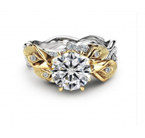 Prstan Silver&Gold Flowers