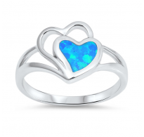 Dva srčka z modrim opalom Dva srčka z modrim opalom