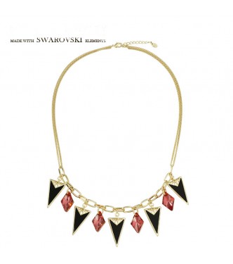 Razkošna pozlačena ogrlica s kristali Swarovski elements