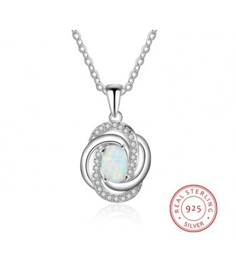 Srebrn obesek s kristali CZ in opalom 