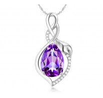 Srebrn obesek s kristali Water Drop