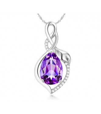 Srebrn obesek s kristali Water Drop