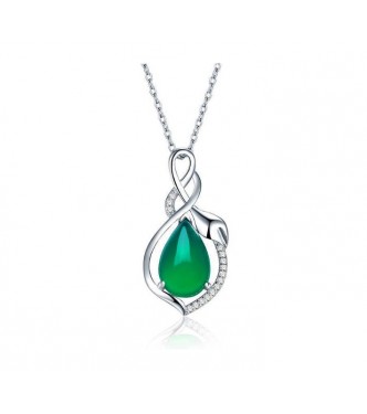 Srebrn obesek s kristali Water Drop