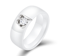 Glamurozen keramičen prstan s kristalom