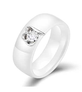 Glamurozen keramičen prstan s kristalom