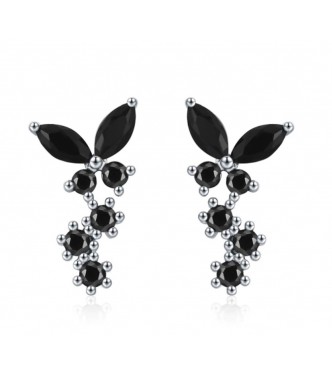 Očarljivi srebrni uhani Nočni metulj