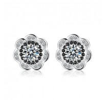 Edinstveni cvetoči srebrni uhani  