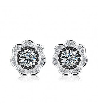 Edinstveni cvetoči srebrni uhani 