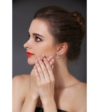 Izjemni srebrni uhančki, kombinacija srebra in črno-belih kristalov CZ