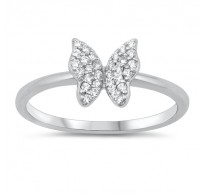 Pravljičen srebrn prstan z metuljem 