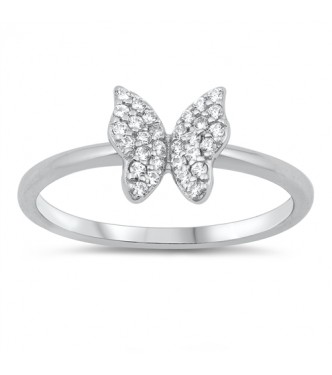 Pravljičen srebrn prstan z metuljem Pravljičen srebrn prstan z metuljem