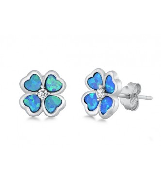 Prikupni srebrni uhani "Lucky clove"