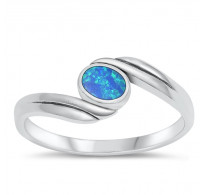 Ljubek srebrn prstan z modrim lab opalom in močno simboliko
