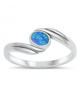 Ljubek srebrn prstan z modrim lab opalom in močno simboliko