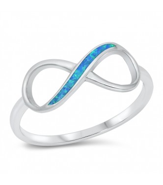Prečudovit prstan Infinity z modrim lab opalom