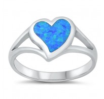 Očarljiv srebrn prstan "Ocean blue heart"
