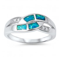 Sijajen prstan z modrimi opali 
