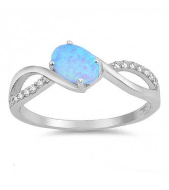 Moderno dizajniran srebrn prstan z opalom