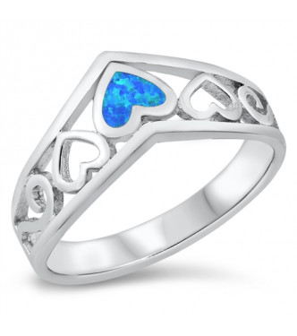 Očarljivo romantičen srebrn prstan z modrim opalom Očarljivo romantičen srebrn prstan z modrim opalom