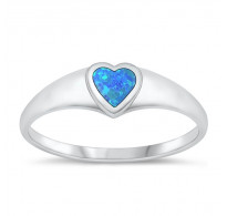 Minimalističen srebrn prstan "Deep blue love"