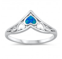 Elegantno romantičen srebrn prstan z modrim opalom Elegantno romantičen srebrn prstan z modrim opalom