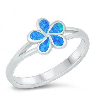 Fin srebrn prstan s cvetom Plumerije Fin srebrn prstan s cvetom Plumerije