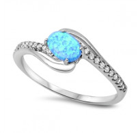 Nebeški srebrn prstan z opalom Nebeški srebrn prstan z opalom