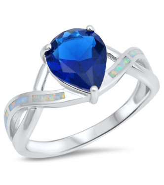 Osupljiv srebrn prstan "Isabella" z opalom