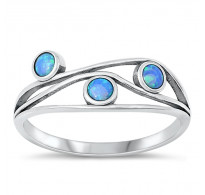 Neverjeten srebrni prstan z modrimi opali