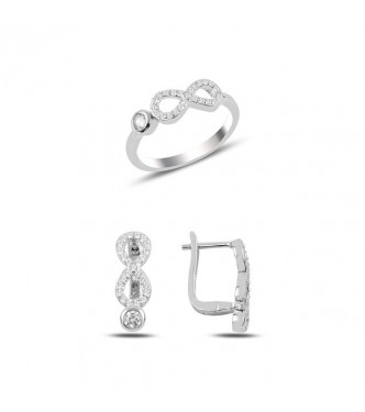 Simpatični srebrni uhani "Za vedno"