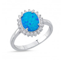 Bleščeč srebrn prstan z izjemnim opalom Bleščeč srebrn prstan z izjemnim opalom