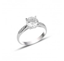 Presunljiv srebrn zaročni prstan