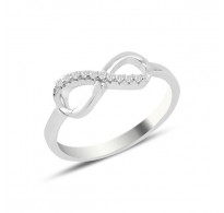 Prisrčen srebrn prstan "Infinity" 