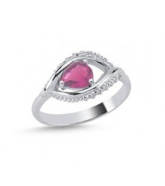 Osupljivo eleganten srebrn prstan "Pink"