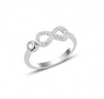 Simpatični srebrni prstan "Za vedno"