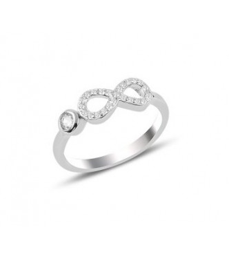 Simpatični srebrni prstan "Za vedno"
