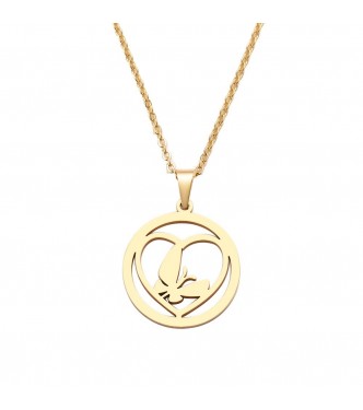 Obesek iz nerjavečega jekla metulj v srcu Obesek iz nerjavečega jekla metulj v srcu